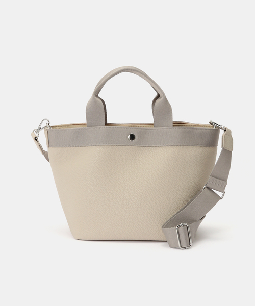 cache cache(カシュ カシュ)の「cachecache /カシュカシュ シュリンクフナガタ2WAYトート(トートバッグ・レディース・ベージュ/ブラック・FREE)」の1枚目の写真