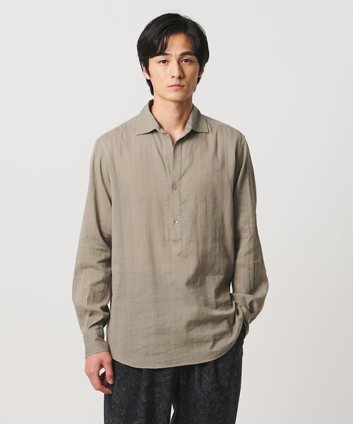 UNITED ARROWS(ユナイテッドアローズ)の「コードストライプ プルオーバー シャツ(シャツ/ブラウス・メンズ・ブラック/ベージュ・M/L/XL/S)」の15枚目の写真