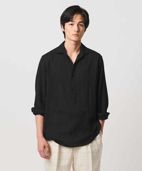 UNITED ARROWS(ユナイテッドアローズ)の「コードストライプ プルオーバー シャツ(シャツ/ブラウス・メンズ・ブラック/ベージュ・M/L/XL/S)」の17枚目の写真
