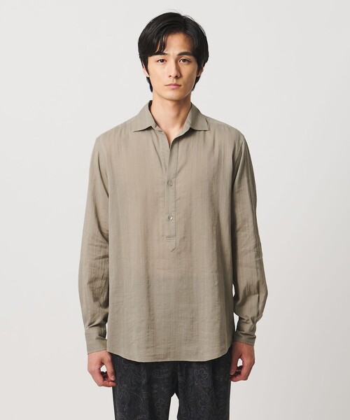 UNITED ARROWS(ユナイテッドアローズ)の「コードストライプ プルオーバー シャツ(シャツ/ブラウス・メンズ・ブラック/ベージュ・M/L/XL/S)」の19枚目の写真