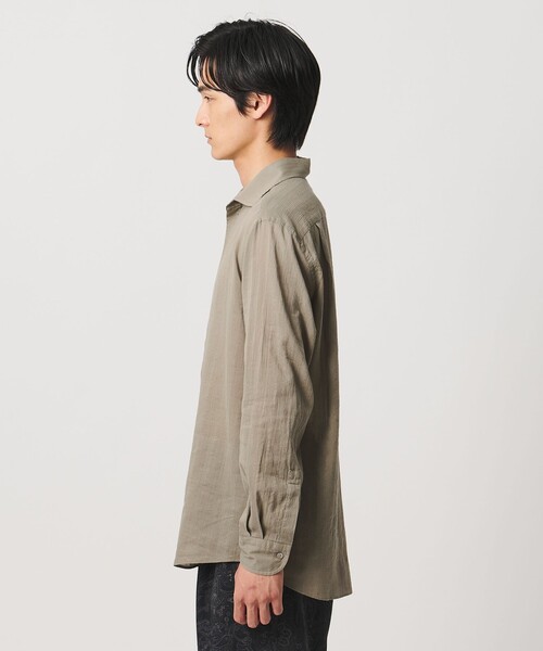 UNITED ARROWS(ユナイテッドアローズ)の「コードストライプ プルオーバー シャツ(シャツ/ブラウス・メンズ・ブラック/ベージュ・M/L/XL/S)」の3枚目の写真