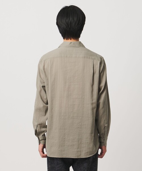 UNITED ARROWS(ユナイテッドアローズ)の「コードストライプ プルオーバー シャツ(シャツ/ブラウス・メンズ・ブラック/ベージュ・M/L/XL/S)」の4枚目の写真