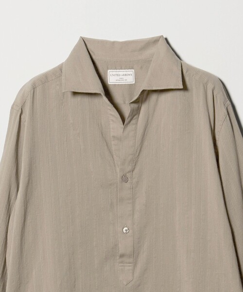 UNITED ARROWS(ユナイテッドアローズ)の「コードストライプ プルオーバー シャツ(シャツ/ブラウス・メンズ・ブラック/ベージュ・M/L/XL/S)」の7枚目の写真