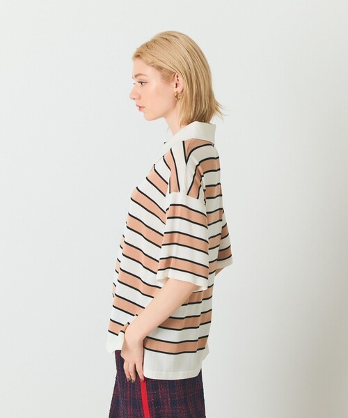 GRACE CLASS（グレースクラス）の「ボーダーニットトップ（Tシャツ/カットソー・レディース・ブラック/キャメル・36）」の6枚目の写真
