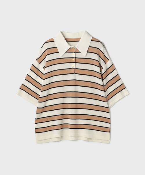 GRACE CLASS（グレースクラス）の「ボーダーニットトップ（Tシャツ/カットソー・レディース・ブラック/キャメル・36）」の11枚目の写真