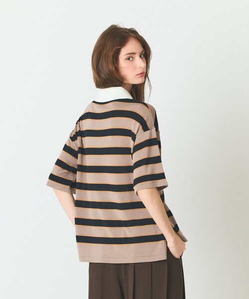 GRACE CLASS（グレースクラス）の「ボーダーニットトップ（Tシャツ/カットソー・レディース・ブラック/キャメル・36）」の18枚目の写真