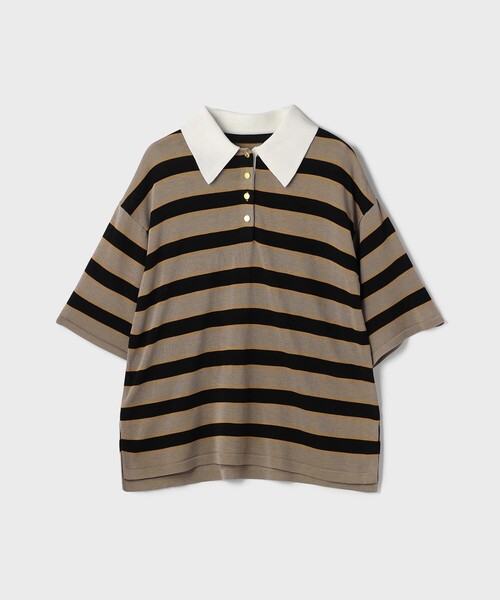 GRACE CLASS（グレースクラス）の「ボーダーニットトップ（Tシャツ/カットソー・レディース・ブラック/キャメル・36）」の20枚目の写真