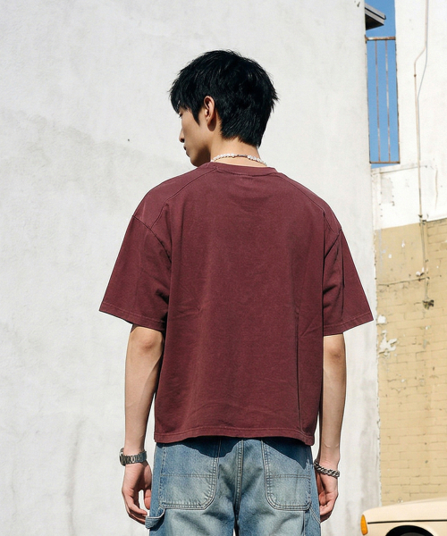 LENGAGEMENT(ランガージュマン)の「Hell-Raising Salt Wash Crop Short Sleeve T-Shirt (Red)(Tシャツ/カットソー・レディース・レッド・1/2)」の5枚目の写真