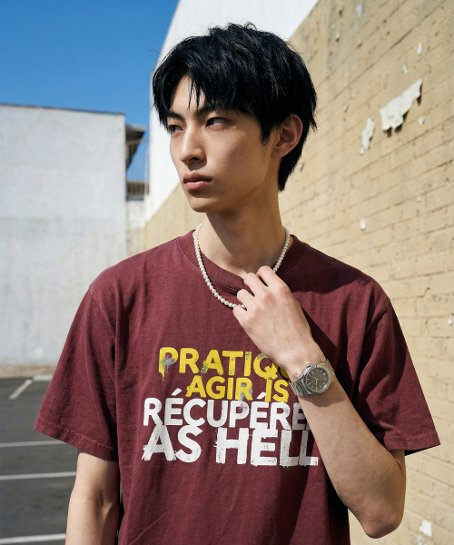 LENGAGEMENT(ランガージュマン)の「Hell-Raising Salt Wash Crop Short Sleeve T-Shirt (Red)(Tシャツ/カットソー・レディース・レッド・1/2)」の6枚目の写真