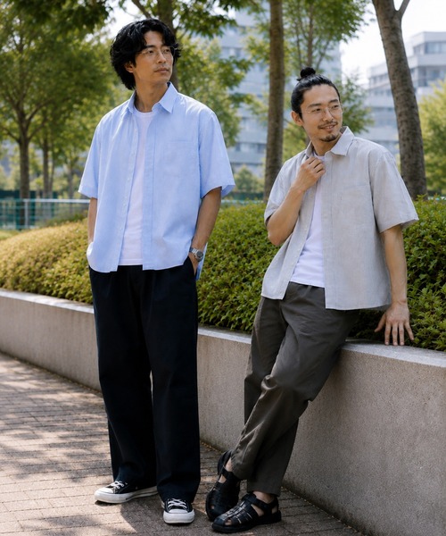 ZIP FIVE(ジップファイブ)の「無地&ストライプ オックスフォード 半袖シャツ(シャツ/ブラウス・メンズ・ブルー系/ブルー/ホワイト/グレー系・LARGE/X-LARGE/MEDIUM)」の6枚目の写真
