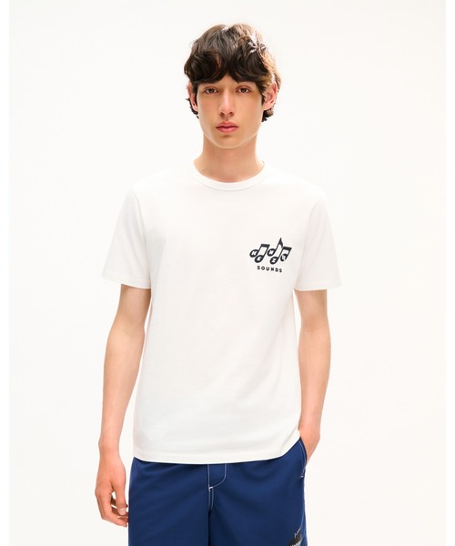 KENZO(ケンゾー)の「'KENZO Sounds' エンブロイダリー スリム Tシャツ イン コットン(Tシャツ/カットソー・メンズ・ホワイト系その他・XX-LARGE/LARGE/X-SMALL/X-LARGE/SMALL/MEDIUM)」の2枚目の写真