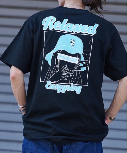 DOUBLE STEAL（ダブルスティール）の「スモーキングガールRelaxed半袖Tシャツ（Tシャツ/カットソー・メンズ・ブラック/ブラック系その他/グリーン/グレー/ホワイト系その他/ホワイト・LARGE/X-LARGE/MEDIUM）」の4枚目の写真