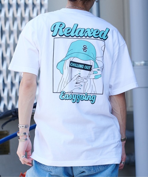 DOUBLE STEAL（ダブルスティール）の「スモーキングガールRelaxed半袖Tシャツ（Tシャツ/カットソー・メンズ・ブラック/ブラック系その他/グリーン/グレー/ホワイト系その他/ホワイト・LARGE/X-LARGE/MEDIUM）」の2枚目の写真