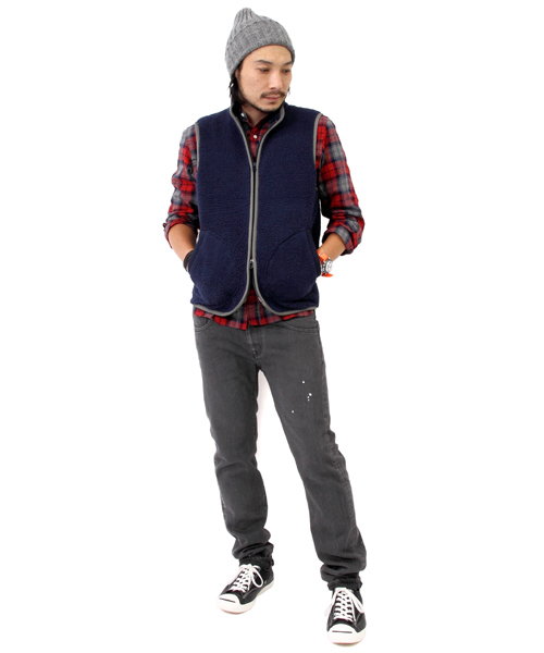 BEAMS PLUS（ビームスプラス）の「BEAMS PLUS / ウールワッチキャップ（ニットキャップ/ビーニー・メンズ・グレー/ブラック/オレンジ/オリーブ/ネイビー/ワイン/ナチュラル・FREE）」の11枚目の写真