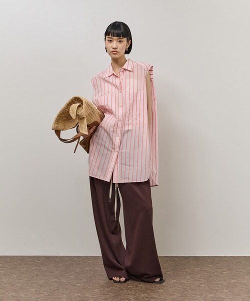 ADAM ET ROPE'(アダムエロペ)の「FabRICAストライプアジャストノースリーブシャツ(シャツ/ブラウス・レディース・ターコイズブルー/サックスブルー/ピンク系その他2・FREE)」の7枚目の写真