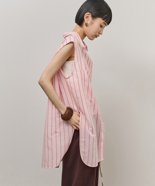 ADAM ET ROPE'(アダムエロペ)の「FabRICAストライプアジャストノースリーブシャツ(シャツ/ブラウス・レディース・ターコイズブルー/サックスブルー/ピンク系その他2・FREE)」の9枚目の写真