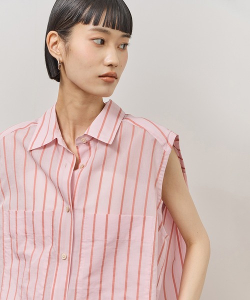 ADAM ET ROPE'(アダムエロペ)の「FabRICAストライプアジャストノースリーブシャツ(シャツ/ブラウス・レディース・ターコイズブルー/サックスブルー/ピンク系その他2・FREE)」の11枚目の写真