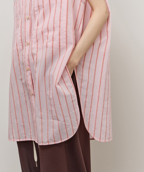 ADAM ET ROPE'(アダムエロペ)の「FabRICAストライプアジャストノースリーブシャツ(シャツ/ブラウス・レディース・ターコイズブルー/サックスブルー/ピンク系その他2・FREE)」の12枚目の写真