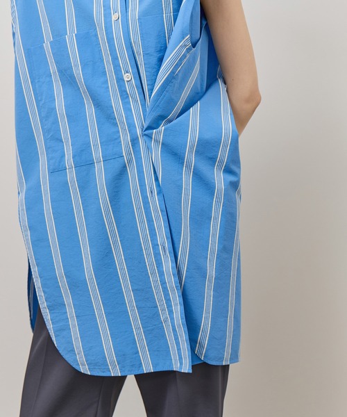 ADAM ET ROPE'(アダムエロペ)の「FabRICAストライプアジャストノースリーブシャツ(シャツ/ブラウス・レディース・ターコイズブルー/サックスブルー/ピンク系その他2・FREE)」の16枚目の写真