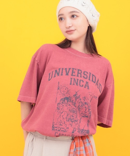 チチカカ（チチカカ）の「Orale! インカユニバーシティカパックＴシャツ（Tシャツ/カットソー・レディース・ブラック/レッド/イエロー・FREE）」の3枚目の写真