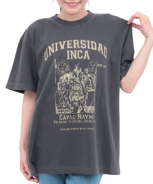 チチカカ（チチカカ）の「Orale! インカユニバーシティカパックＴシャツ（Tシャツ/カットソー・レディース・ブラック/レッド/イエロー・FREE）」の7枚目の写真