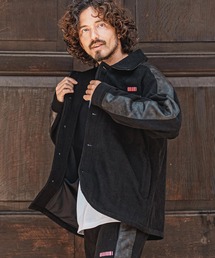 mj11646- Synthetic Leather×Fleece-Back Corduroy CPO Jacket コーデュロイCPOジャケット(F26A130)