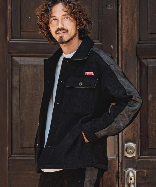 felkod(フィルコッド)の「mj11646- Synthetic Leather×Fleece-Back Corduroy CPO Jacket コーデュロイCPOジャケット(F26A130)(その他アウター・メンズ・グレイッシュベージュ/ブラック・S/M/L)」の18枚目の写真