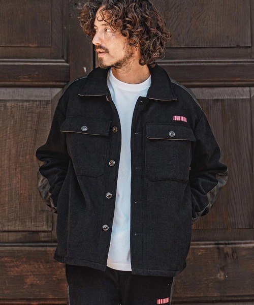 felkod(フィルコッド)の「mj11646- Synthetic Leather×Fleece-Back Corduroy CPO Jacket コーデュロイCPOジャケット(F26A130)(その他アウター・メンズ・グレイッシュベージュ/ブラック・S/M/L)」の19枚目の写真