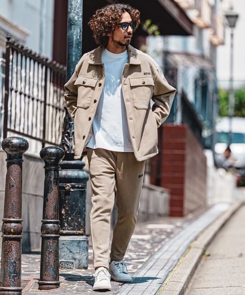 felkod(フィルコッド)の「mj11646- Synthetic Leather×Fleece-Back Corduroy CPO Jacket コーデュロイCPOジャケット(F26A130)(その他アウター・メンズ・グレイッシュベージュ/ブラック・S/M/L)」の4枚目の写真