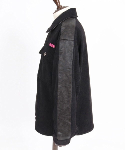 felkod(フィルコッド)の「mj11646- Synthetic Leather×Fleece-Back Corduroy CPO Jacket コーデュロイCPOジャケット(F26A130)(その他アウター・メンズ・グレイッシュベージュ/ブラック・S/M/L)」の10枚目の写真