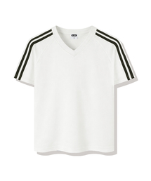 BASIC LABEL（ベーシックラベル）の「Zachary Track V-neck Short-sleeved T-shirt 4 Color [BLSV_1501]（Tシャツ/カットソー）」