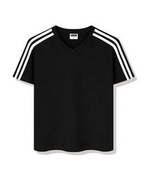 BASIC LABEL（ベーシックラベル）の「Zachary Track V-neck Short-sleeved T-shirt 4 Color [BLSV_1501]（Tシャツ/カットソー）」