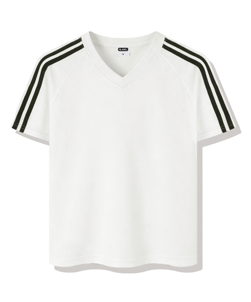 BASIC LABEL（ベーシックラベル）の「Zachary Track V-neck Short-sleeved T-shirt 4 Color [BLSV_1501]（Tシャツ/カットソー・レディース・ネイビー/ブラック/ピンク/アイボリー・SMALL/MEDIUM/LARGE/X-LARGE）」の12枚目の写真
