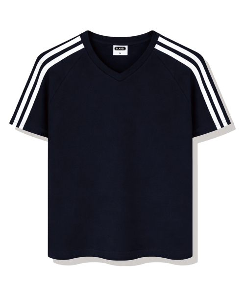 BASIC LABEL（ベーシックラベル）の「Zachary Track V-neck Short-sleeved T-shirt 4 Color [BLSV_1501]（Tシャツ/カットソー・レディース・ネイビー/ブラック/ピンク/アイボリー・SMALL/MEDIUM/LARGE/X-LARGE）」の10枚目の写真