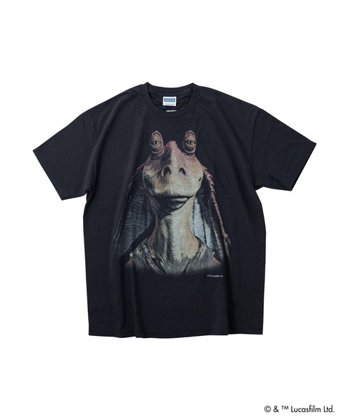 VARIEGATOR(ヴァリゲイター)の「VARIEGATOR / ヴァリゲイター Jar Jar Binks /Tee(Tシャツ/カットソー・レディース・ブラック・LARGE/MEDIUM)」の5枚目の写真