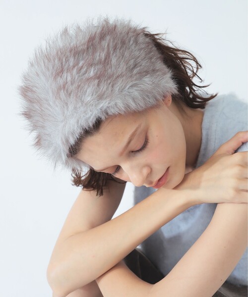 Ray BEAMS(レイビームス)の「ファー ヘアバンド(その他ヘアアクセサリー・レディース・ホワイト/ダークブラウン・ONE SIZE)」の1枚目の写真