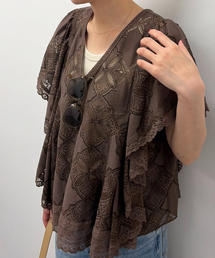 SLOBE IENA（スローブイエナ）の「《追加2》レースフリルVネックブラウス（シャツ/ブラウス）」