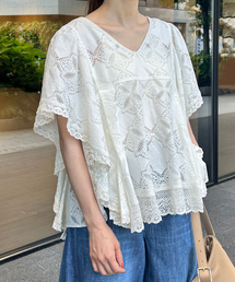 SLOBE IENA（スローブイエナ）の「《追加2》レースフリルVネックブラウス（シャツ/ブラウス）」