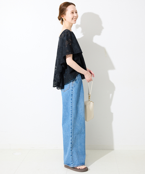 SLOBE IENA(スローブイエナ)の「《追加2》レースフリルVネックブラウス(シャツ/ブラウス・レディース・ブラック/アイボリー/ブラウン・FREE)」の13枚目の写真
