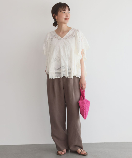 SLOBE IENA(スローブイエナ)の「《追加2》レースフリルVネックブラウス(シャツ/ブラウス・レディース・ブラック/アイボリー/ブラウン・FREE)」の21枚目の写真