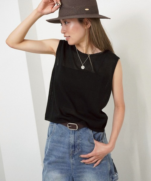 gossara(ゴサラ)の「【大人可愛いを叶える】ボートネックノースリニット(ニット/セーター・レディース・ホワイト/ブラック/ベージュ・FREE)」の20枚目の写真