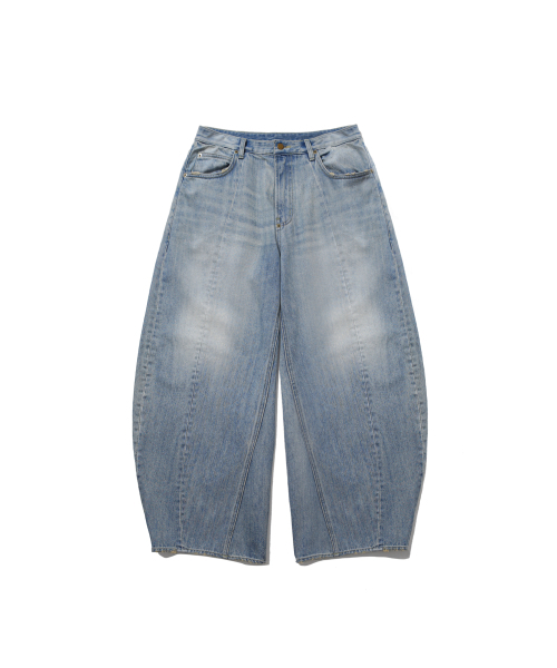 ANGLAN(アングラン)の「Panelled Barrel Denim Pants - Washed Blue(デニムパンツ・メンズ・その他・1/2)」の1枚目の写真