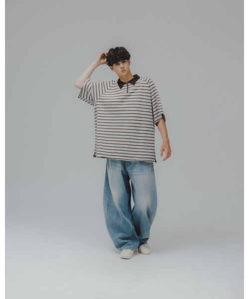 ANGLAN(アングラン)の「Panelled Barrel Denim Pants - Washed Blue(デニムパンツ・メンズ・その他・1/2)」の8枚目の写真