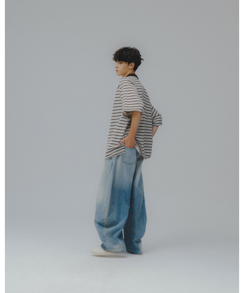 ANGLAN(アングラン)の「Panelled Barrel Denim Pants - Washed Blue(デニムパンツ・メンズ・その他・1/2)」の6枚目の写真