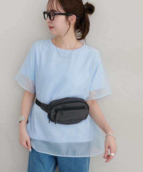 DISCOAT（ディスコート）の「【WEB限定】シアーレイヤードTシャツ（Tシャツ/カットソー・レディース・サックスブルー/オフホワイト・MEDIUM）」の20枚目の写真