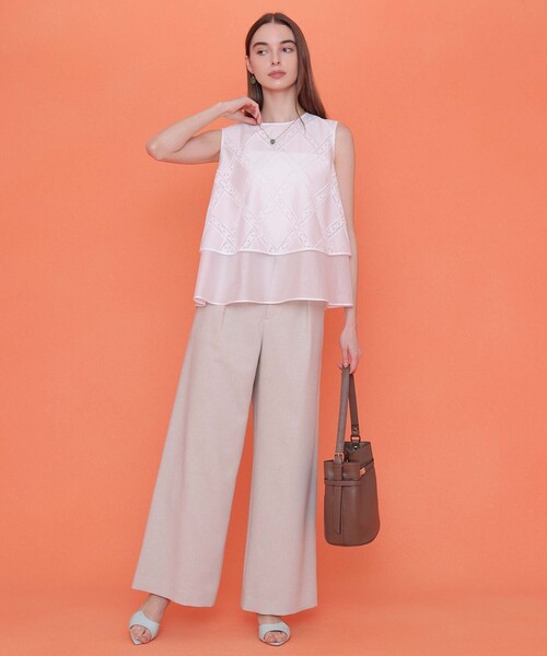 ANAYI（アナイ）の「◇ターンロック付きバケットハンドバッグ（ハンドバッグ・レディース・モカ/レッド/ライトベージュ・FREE）」の6枚目の写真