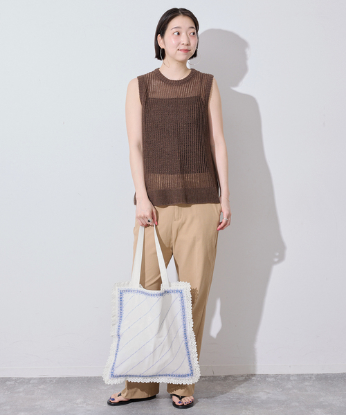 crinkle crinkle crinkle（クリンクルクリンクルクリンクル）の「《追加》crinkle crinkle crinkle SLOBE別注 handkerchief tote（トートバッグ・レディース・ホワイト・FREE）」の8枚目の写真