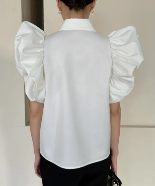 BIRTHDAY BASH(バースデイバッシュ)の「WHIP SLEEVE SHIRT TOPS(Tシャツ/カットソー・レディース・ブラック/ホワイト/ベージュ・FREE)」の12枚目の写真
