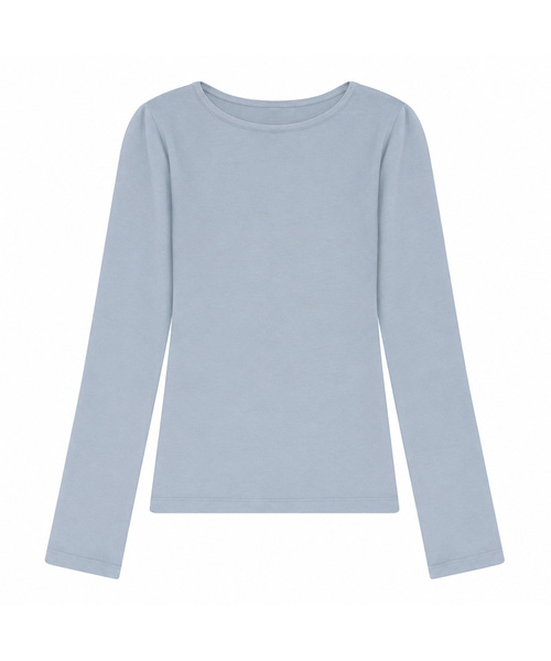 COSO(コソ)の「オーガニック ベーシック 長袖 Tシャツ (7 COLORS)(Tシャツ/カットソー・レディース・ホワイト/スカイブルー/ブラウン/ベージュ/バーガンディー/チャコール/ブラック・1/2/3/4)」の6枚目の写真