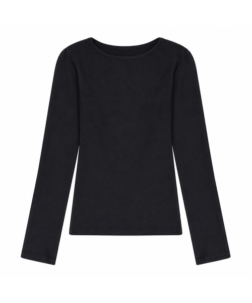 COSO(コソ)の「オーガニック ベーシック 長袖 Tシャツ (7 COLORS)(Tシャツ/カットソー・レディース・ホワイト/スカイブルー/ブラウン/ベージュ/バーガンディー/チャコール/ブラック・1/2/3/4)」の2枚目の写真